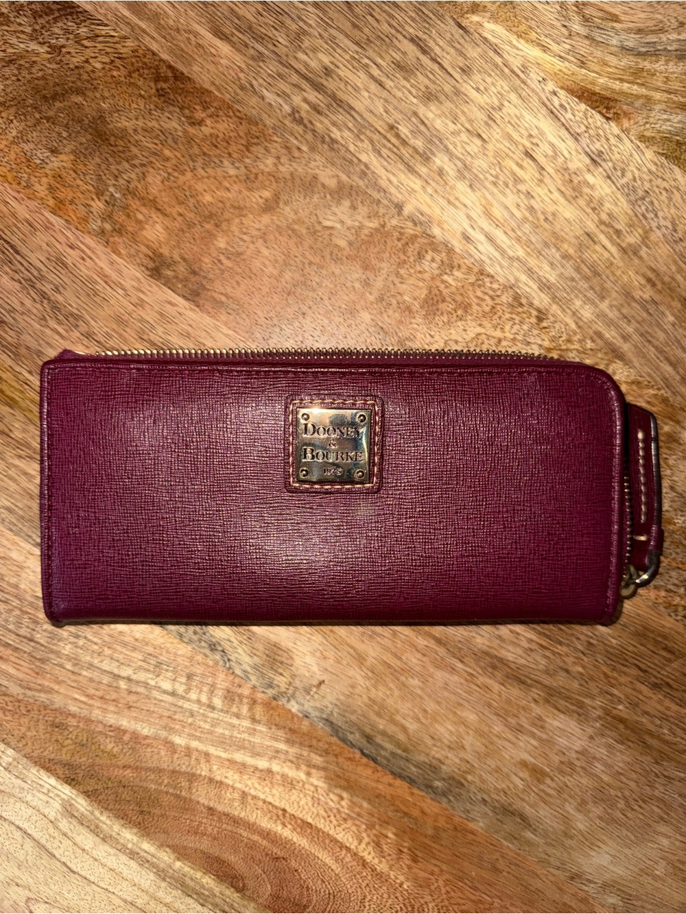 Dooney & Bourke Bordeaux Zip-Around Leather Wallet